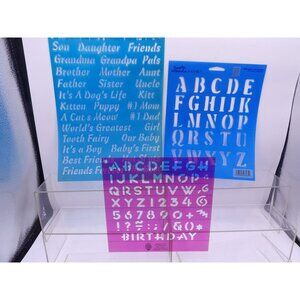 3 Stencils, Upper Case Letters and Words